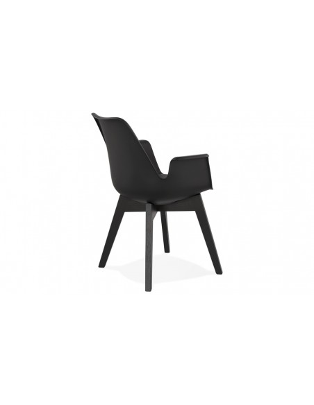 Fauteuil repas moderne noir Klaas