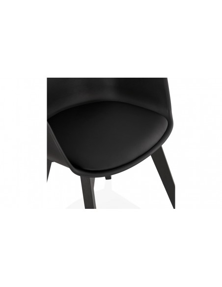 Fauteuil repas moderne noir Klaas