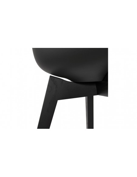 Fauteuil repas moderne noir Klaas