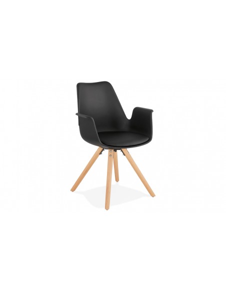 Fauteuil repas nordique noir et naturel