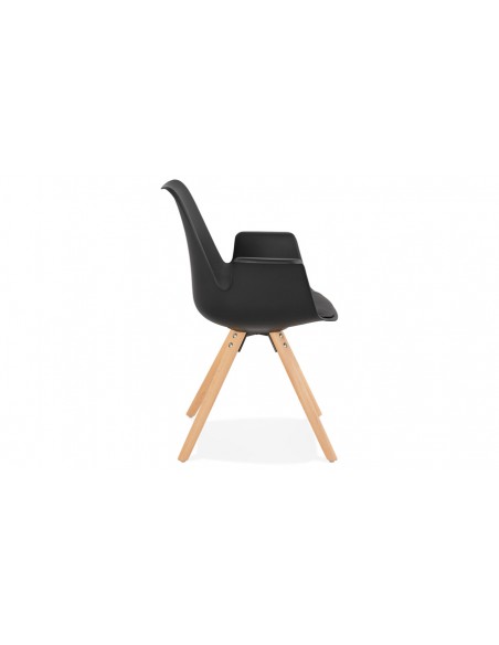 Fauteuil scandinave noir nature Erwin