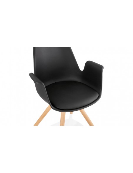 Fauteuil scandinave noir nature Erwin