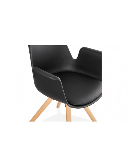 Fauteuil scandinave noir nature Erwin