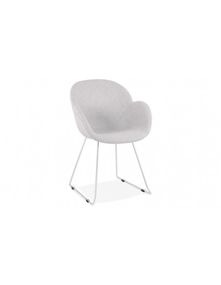 Fauteuil rond gris clair Niels