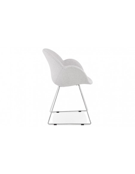 Fauteuil rond gris clair Niels