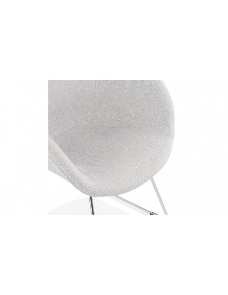 Fauteuil rond gris clair Niels