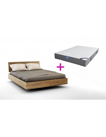 Pack lit noyer sommier relevable et matelas