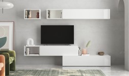 Ensemble meuble TV mural blanc Stay - House and Garden