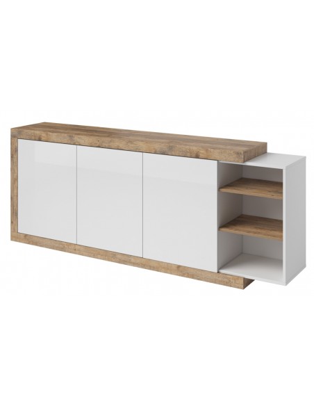 Buffet blanc brillant 220 cm