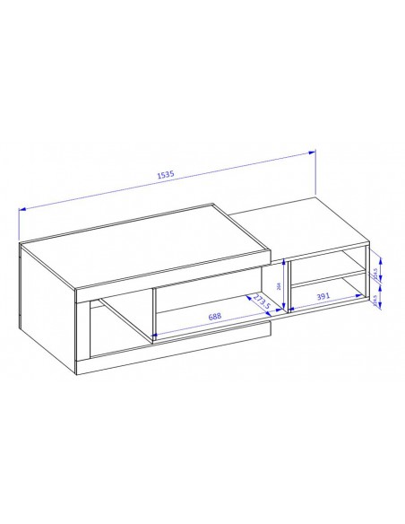 Dimensions table basse modulable Angola