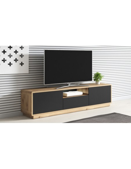 Meuble TV 180 cm noir mat