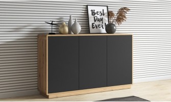 Petit buffet 160 cm noir mat