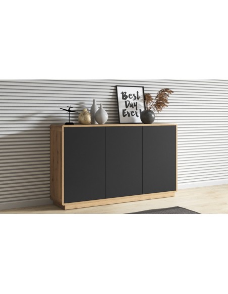 Petit buffet 160 cm noir mat