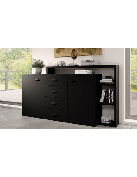 Buffet contemporain noir mat