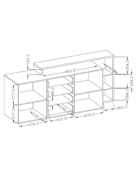 Dimensions buffet contemporain Bogota