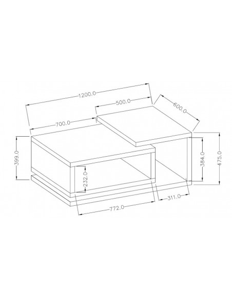 Dimensions table basse Bogota