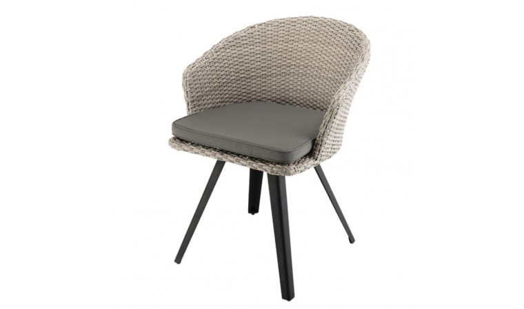 Fauteuil rotin synthétique gris