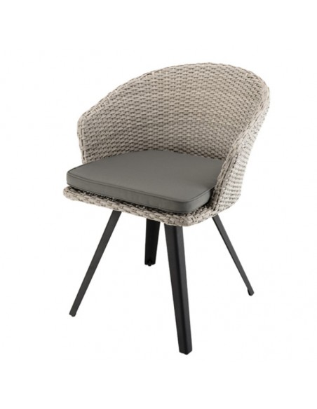 Fauteuil rotin synthétique gris