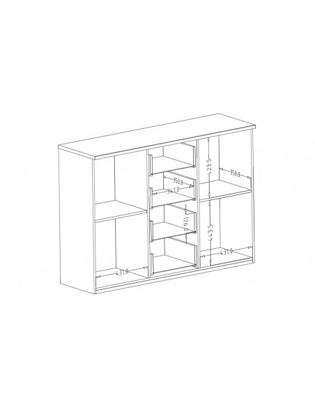 Dimensions commode 2 portes Honey