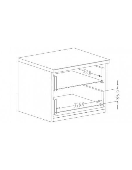 Dimensions table chevet Honey