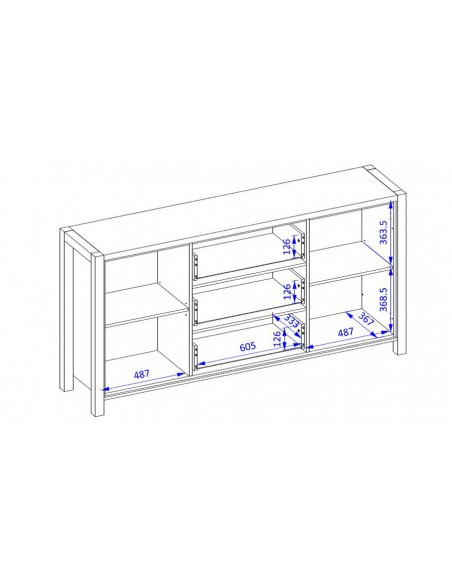 Dimensions buffet industriel Nolan