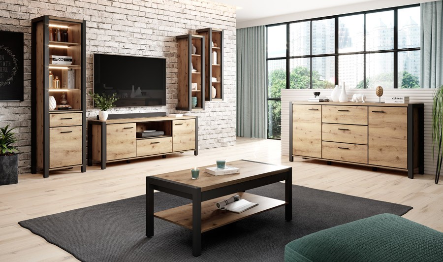 Meuble TV Avec 2 Portes Et 2 Tiroirs - 170 X 40 X 50 Cm - Bois MDF