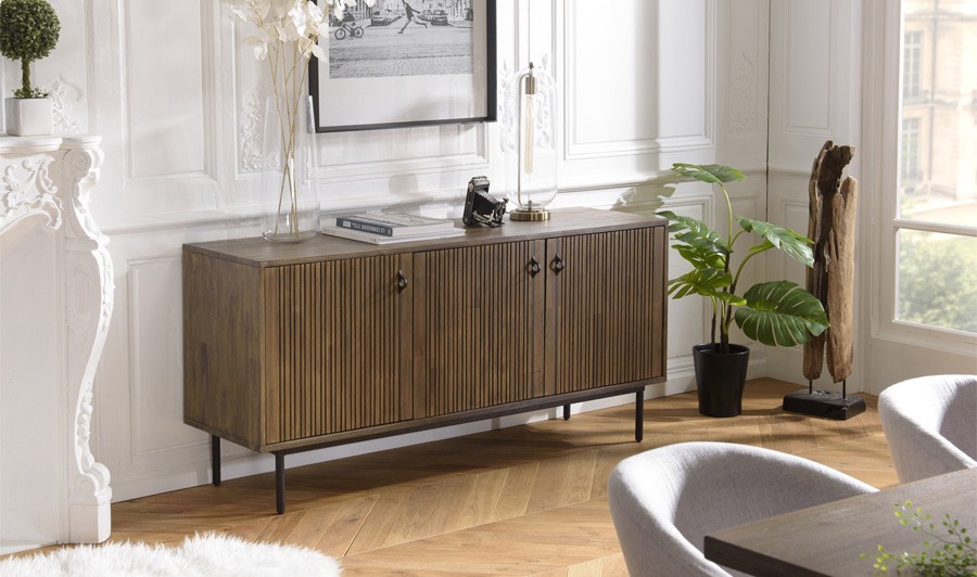 Salle à manger complète en bois et acier Joao - House and Garden