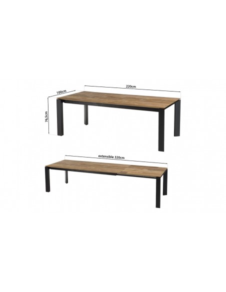 Dimensions table extensible Eastwood