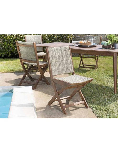 Chaise pliante jardin rotin