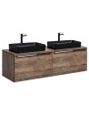 Meuble 160 cm avec 2 vasques noires