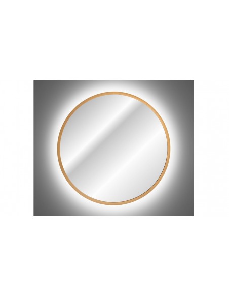 Miroir led rond doré