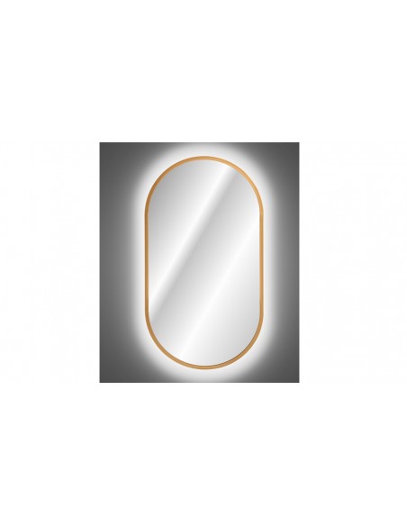 Miroir LED ovale doré