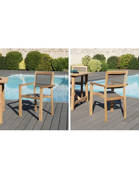 Ensemble jardin table + 6 fauteuils en teck