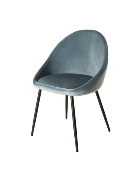 chaise velours bleu