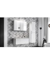 Ensemble sdb 90cm vasque encastrée blanc
