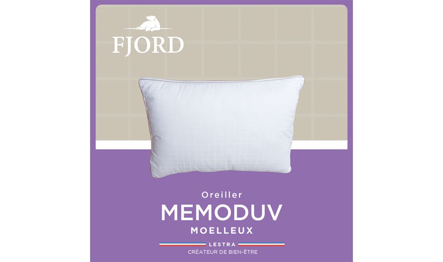 Oreiller carré mémoire de forme Memoduv moelleux 65x65 cm - Fjord