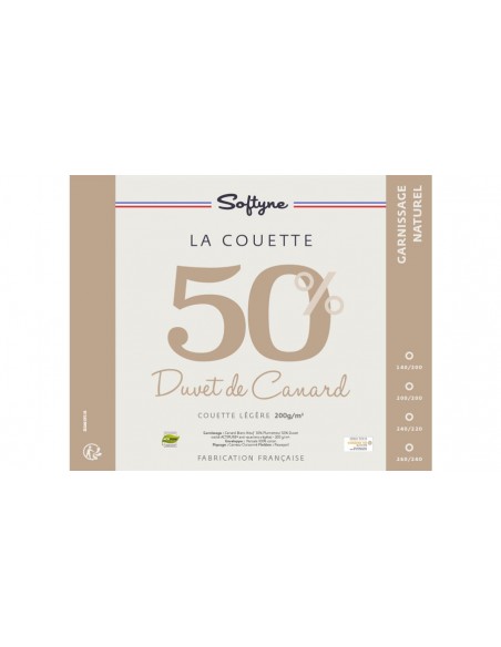 couette légère duvet Softyne