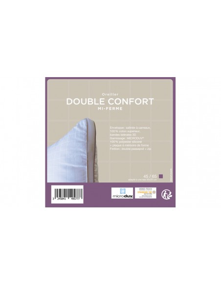 Vignette oreiller rectangulaire double confort