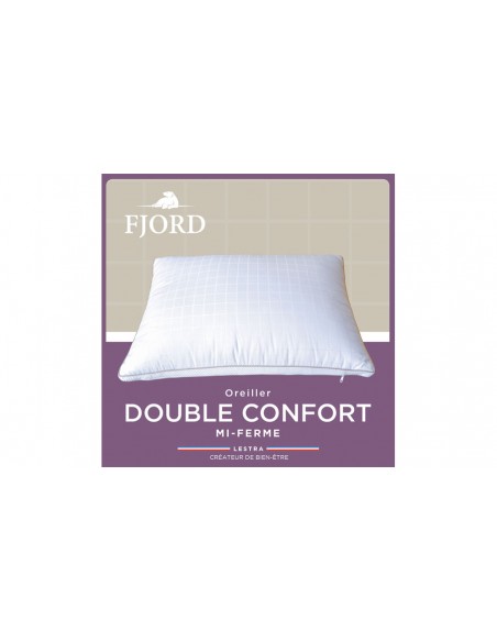 Oreiller double confort rectangulaire lestra