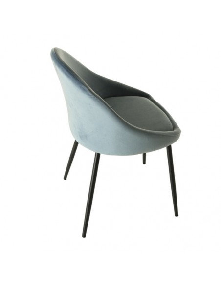 chaise velours bleu