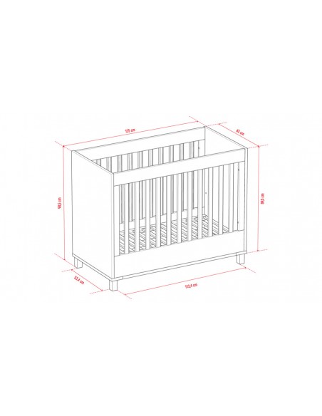 Dimensions lit à barreaux chambre bébé
