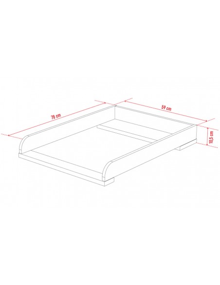 Dimensions table à langer blanc