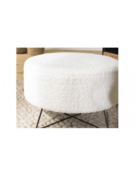 Pouf rond blanc Rosalia