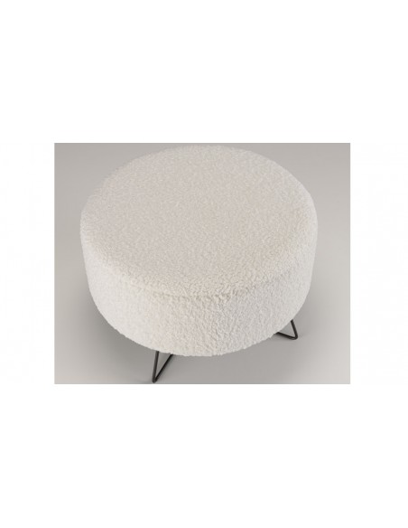 Pouf rond blanc Rosalia