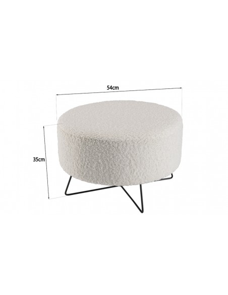 Dimensions pouf rond blanc Rosalia