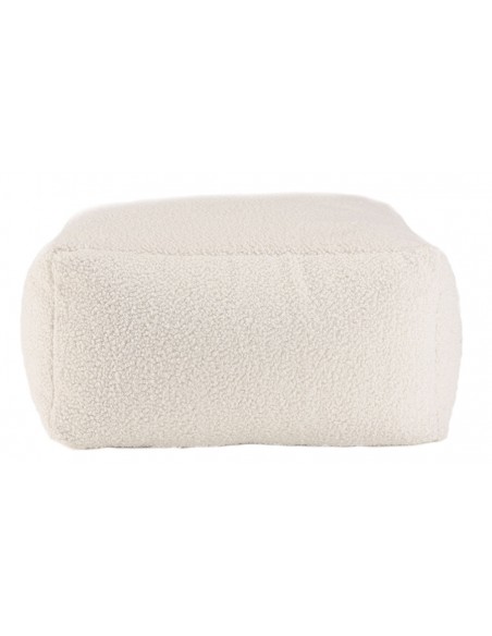 Pouf carré tissu blanc Rosalia