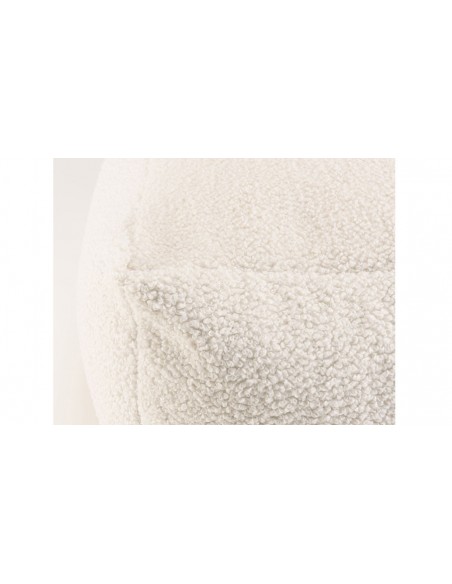 Pouf carré tissu blanc Rosalia