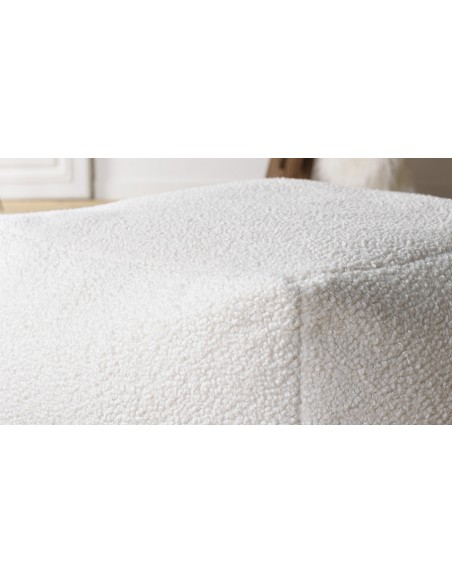 Pouf carré tissu blanc Rosalia