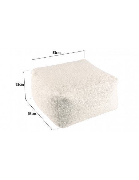 Dimensions pouf carré blanc Rosalia