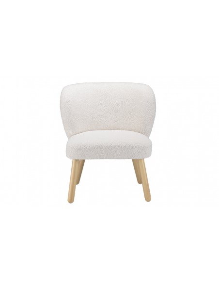 Fauteuil tissu blanc bois Rosalia